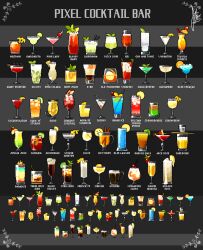 agua_de_valencia alcohol alexander_(drink) b-52_(drink) beer bijou_(drink) black_velvet_(drink) bloody_mary_(drink) blue_curacao blue_lagoon caipirinha_(drink) casino_(drink) cherry chimayo_cocktail cocktail cocktail_glass cocktail_pick cosmopolitan_(drink) cup dark_&#039;n&#039;_stormy drink drinking_glass duckpasta_flo food food_focus french_75 fruit gin_and_tonic_(drink) gin_tonic grand_mimosa grasshopper_(drink) grog_(drink) gunfire_(drink) highres hot_toddy jack_rose jungle_juice_(drink) kir_(drink) lemon lemon_drop_(drink) lemon_slice lime_(fruit) lime_slice maraschino margarita margarita_glass mary_pickford_(drink) miami_ice mint_julep mojito moloko_plus moonwalk_(drink) negroni no_humans original paradise_(drink) pina_colada pink_lady_(drink) pisco_sour pixel_art rabo_de_galo rum_and_coke russian_spring_punch sake_bomb sangria_(drink) shot_glass sidecar_(drink) singapore_sling springbokkie tequila_sunrise three_wise_men_(drink) vesper_martini vodkatini