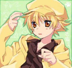 Rule 34 | 00s, 1boy, beret, blonde hair, brown eyes, newsboy cap, clannad, hat, male focus, oekaki, satomi yoshitaka, shima katsuki, short hair, solo, upper body, yellow eyes