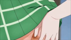 00s 3girls animated animated_gif ass ass_focus ass_grab blush bottomless butt_crack embarrassed kotegawa_yui legs long_hair miniskirt multiple_girls nervous no_panties no_underwear running screencap shirt shoes skirt socks sweatdrop sweater thighs to_love-ru wavy_mouth