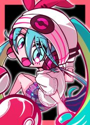 1girl absurdres bag beanie hat hatsune_miku highres jdda5875 nintendo poke_ball poke_ball_(basic) pokemon polo_shirt project_voltage psychic_miku_(project_voltage) shoulder_bag solo vocaloid