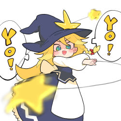 Rule 34 | 1girl, :d, absurdres, apron, black skirt, blonde hair, blue eyes, blush, bow, braid, commentary request, cookie (touhou), fang, feet out of frame, frilled skirt, frills, grey hat, grey skirt, grey vest, hair bow, hat, hat ornament, highres, kirisame marisa, long hair, looking at viewer, muimui (4242564muimui), open mouth, ruka (cookie), shirt, side braid, simple background, single braid, skirt, smile, solo, star (symbol), star hat ornament, star in eye, symbol in eye, touhou, vest, waist apron, white apron, white background, white shirt, witch hat, yo-yo