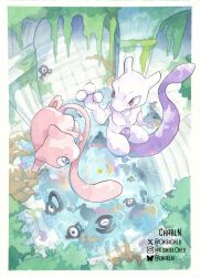 Rule 34 | blue eyes, body fur, border, character request, chibicheu, gen 1 pokemon, gen 2 pokemon, grey border, legendary pokemon, looking at another, mew (pokemon), mewtwo, mythical pokemon, nintendo, pink fur, pokemon, pokemon (creature), trait connection, twitter username, unown, unown f, unown h, unown w, white fur