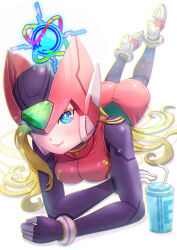 2girls absurdres armor ass bliss_zero_(mega_man) blonde_hair blue_eyes breasts commentary_request cup cyber_elf_(mega_man) cyber_elf_x_(mega_man) drinking_straw full_body genderswap genderswap_(mtf) helmet highres kiwakiwa large_breasts long_hair lying mega_man_(series) mega_man_zero_(series) multiple_girls on_stomach red_armor red_helmet red_skirt revision robot_girl simple_background skirt solo_focus svc_chaos white_background x_(mega_man) zero(z)_(mega_man) zero_(mega_man)