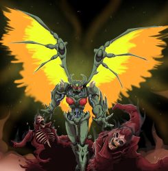 Rule 34 | 1990s (style), creature, cyborg, genocyber, highres, red eyes, tagme