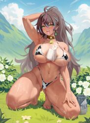 animal_print bikini cow_print indie_virtual_youtuber milk neon_harper swimsuit