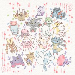 :i altaria ampharos animal_ears arms_up audino banette black_eyes black_fur black_skin blank_eyes blue_fur blush_stickers bob_cut body_fur brown_fur bug chibi closed_mouth colored_skin diancie dress elbow_gloves everyone facial_mark fluffy forehead_jewel forehead_mark full_body furry gardevoir gem gen_1_pokemon gen_2_pokemon gen_3_pokemon gen_4_pokemon gen_5_pokemon gen_6_pokemon gengar gloves green_hair grin hair_over_one_eye happy head_tail heart highres holding holding_gem kangaskhan legendary_pokemon lightning_bolt_symbol long_dress long_ears lopunny lucario mega_altaria mega_ampharos mega_audino mega_banette mega_diancie mega_gardevoir mega_gengar mega_kangaskhan mega_lopunny mega_lucario mega_mewtwo_y mega_pinsir mega_pokemon mega_sableye mega_slowbro mega_swampert mewtwo multicolored_fur mythical_pokemon nintendo no_feet one_eye_covered ototo_(otokameseimen) pink_fur pink_gemstone pinsir pokemon pokemon_(creature) purple_skin rabbit_ears red_eyes red_fur red_gemstone red_skin sableye sharp_teeth short_hair slowbro smile solid_circle_eyes sparkle standing swampert tail teeth trait_connection water_drop white_dress white_fur white_gloves white_skin wolf_ears wolf_tail yellow_fur zipper zipper_pull_tab