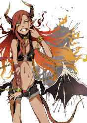 1girl clothes_pull demon_girl groin highres horns navel source_request tagme vice_(kuronekohadokoheiku)