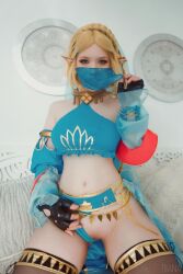 1girl asian belly_dancer breasts cosplay dancer harem_outfit lada_lyumos nintendo princess_zelda pussy real_life small_breasts solo the_legend_of_zelda veil