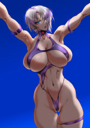Rule 34 | 1girl, absurdres, breasts, bursting breasts, deep skin, highres, huge breasts, isabella valentine, short hair, solo, soul calibur, yuri ai