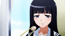 1boy 1girl animated animated_gif himegami_aisa kamijou_touma lowres tagme toaru_majutsu_no_index