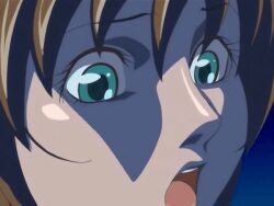 00s 2006 animated animated_gif bible_black bible_black_only brown_hair close-up closed_eyes female_focus green_eyes imari_kurumi implied_rape long_hair lowres open_mouth solo tagme