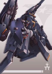 advance_of_zeta artist_request beam_rifle emblem energy_gun english_text gundam gundam_perfect_file gundam_tr-6_hazel_ii highres lens_flare logo machinery mecha mecha_focus mobile_suit no_humans official_art realistic robot roundel science_fiction solo titans_(gundam) titans_test_team_(gundam) v-fin weapon