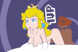 1boy 1girl 1up ahegao animated animated_gif ass bouncing_breasts breasts crown doggystyle earrings facial_hair fucked_silly gameplay_mechanics hat hetero jewelry long_hair mario mario_(series) minuspal mustache nintendo nude open_mouth orgasm princess princess_peach rolling_eyes sex sex_from_behind super_mario_bros._1 text_focus tongue tongue_out