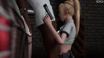 10s 1boy 1girl 3d :&gt;= against_car against_vehicle animated arm_support artist_name at_gunpoint blonde_hair blue_eyes bottomless car cum cum_in_mouth dark-skinned_male dark_skin dead_or_alive ejaculation erection fellatio femdom flaccid forced gun handgun hetero holding holding_gun holding_weapon holster indoors interracial kiss kissing_penis kneeling lips lipstick long_hair makeup midriff moaning motor_vehicle ninja_gaiden oral penis penis_play pistol police police_uniform policewoman ponytail rachel_(ninja_gaiden) rape red_lips redmoa shirt slurping smile solo_focus sound source_filmmaker_(medium) standing swallowing talking tank_top tecmo testicles uncensored video weapon white_shirt