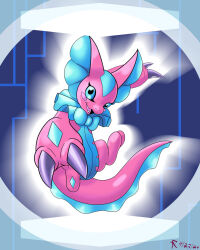 Rule 34 | blue eyes, claws, digimon, digimon (creature), elizamon, highres, ribbon, tail