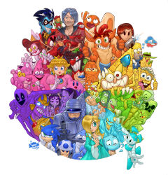 6+boys 6+girls 6+others ? absurdres adventure_time among_us anton_blast bill_cipher cartoon_network character_request color_wheel_challenge colored_skin courage_the_cowardly_dog crash_bandicoot crash_bandicoot_(series) creeper crossover cuphead_(game) fangs fern_(adventure_time) food freakazoid freakazoid! furry garfield gloves gravity_falls gun highres holding holding_weapon homer_simpson jenny_wakeman kermit_the_frog kirby kirby_(series) mario_(series) mii_gunner minecraft mordecai_(regular_show) muffet multiple_boys multiple_drawing_challenge multiple_girls multiple_others nickelodeon nintendo patrick_star pink_panther plankton_(spongebob) princess_peach purple_skin relaxing ren_&amp;_stimpy robocop robot rosalina sega smile sonic_(series) sonic_the_hedgehog spongebob_squarepants tagme thanos the_amazing_world_of_gumball the_grinch thumbs_up toad_(mario) undertale warner_bros. weapon