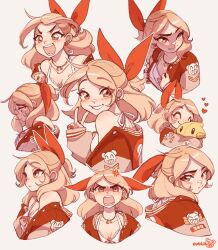 Rule 34 | 1girl, anger vein, angry, artist name, blush, bow, breasts, brown eyes, choker, commentary, cudlil, cudlil (character), dress, earrings, english commentary, hair behind ear, hair ribbon, heart, heart earrings, highres, holding, holding jacket, holding unworn clothes, hugging doll, hugging object, jacket, jewelry, looking down, looking up, luma (mario), mario (series), multiple views, nintendo, off shoulder, open mouth, original, pink bow, red jacket, red nails, red ribbon, ribbon, sad, sleeves past wrists, small breasts, smile, smirk, super mario galaxy, unworn jacket, v, v-shaped eyebrows, white dress