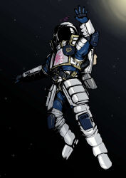 armor astronaut feaurievladskov helmet highres hololive hololive_english knight limiter_(tsukumo_sana) plate_armor space space_helmet spacesuit tsukumo_sana virtual_youtuber zero_gravity