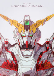 artist_name azzalea character_name commentary english_commentary green_eyes gundam gundam_unicorn highres large_variant_set looking_at_viewer mecha mobile_suit no_humans nt-d portrait robot science_fiction solo unicorn_gundam v-fin variant_set watermark