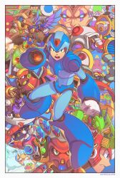Rule 34 | 6+boys, android, armored armadillo (mega man), beard, blue eyes, boomer kuwanger (mega man), chill penguin (mega man), dr. light (mega man), edwin huang, everyone, evil smile, facial hair, flame mammoth (mega man), green eyes, highres, launch octopus (mega man), looking at viewer, mega man (series), mega man x1, mega man x (series), multiple boys, open mouth, rangda bangda, robot, sigma (mega man), smile, spark mandrill (mega man), sting chameleon (mega man), storm eagle (mega man), velguarder (mega man), vile (mega man), x (mega man), zero (mega man)