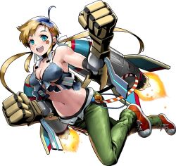 gauntlets metal_slug metal_slug_attack navel official_art pants rocky_(metal_slug) shoes sneakers snk tagme