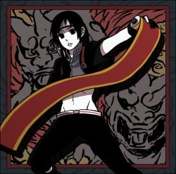 black_hair gloves kamoi_hayato naruto_(series) naruto_shippuuden sai scroll