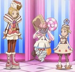 2girls alternate_costume animated animated_gif bonnie_(pokemon) child diancie gen_6_pokemon legendary_pokemon lowres multiple_girls mythical_pokemon nintendo pokemon pokemon_(anime) pokemon_(creature) screencap serena_(pokemon) tagme