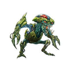 absurdres biomechanical bionicle bohrok_(bionicle) commentary creature english_commentary full_body highres kory_cromie lehvak_(bionicle) monster no_humans open_mouth orange_eyes sharp_teeth simple_background standing teeth the_lego_group white_background