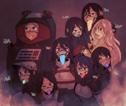 6+girls artist_name critnuke highres long_tongue multiple_girls signalis tagme tongue tongue_out