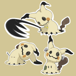 black_eyes claws creatures_(company) full_body game_freak gen_7_pokemon ghost highres mimikyu nintendo pokemon pokemon_(creature) simple_background sleeping smile solo zzz