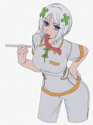 1girl character_request dachievgshower long_tongue short_hair tagme tongue tongue_out