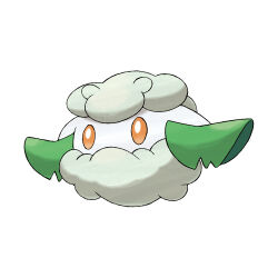 Rule 34 | cottonee, full body, gen 5 pokemon, nintendo, no humans, official art, orange eyes, pokemon, pokemon (creature), pokemon bw, pokemon focus, simple background, solo, third-party source, white background