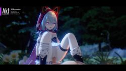 3d ahoge akt animal_hood animated blouse blue_hair boots bottomless clothed_sex cowgirl_position female femdom griseo highres honkai_(series) honkai_impact_3rd hood loli lolidom mihoyo night nude outdoors outdoors_sex penis pussy shirt skirt sound straddling tagme thigh_strap video