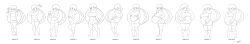 absurdres artist_name artist_progress belly big_belly big_hair breasts commentary commission english_commentary english_text food full_body hands_on_own_stomach highres holding holding_food holding_ice_cream holding_pregnancy_test ice_cream long_image marrazan melony_(pokemon) navel nintendo outie_navel pokemon pokemon_swsh pregnancy_progression pregnancy_test pregnant raised_eyebrows shorts simple_background speech_bubble stomach water water_drop wide-eyed wide_image