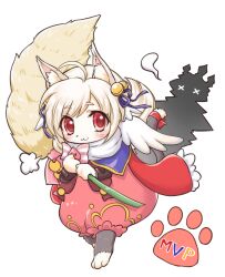 1girl :3 ahoge animal_ears barefoot bell blonde_hair blush bow capelet cat_ears cat_girl cat_tail cattail closed_mouth commentary_request different_shadow dress full_body hair_bell hair_ornament hair_ribbon highres jingle_bell kuma_king looking_at_viewer mvp pink_dress plant purple_capelet purple_ribbon ragnarok_online red_bow red_eyes ribbon simple_background smile solo summoner_(ragnarok_online) tail tail_bow tail_ornament transparent_background vambraces