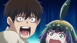 1boy 4girls all_fours alural animated anime_screenshot apron bare_shoulders bertrand_(female)_(kamikatsu) blonde_hair blue_eyes blush breasts covering_breasts covering_privates dark-skinned_female dark_skin embarrassed fighting forest genderswap genderswap_(mtf) hair_between_eyes kaminaki_sekai_no_kamisama_katsudou large_breasts long_hair mitama_(kamikatsu) multiple_girls nature outdoors siluril sky sound tagme urabe_yukito video wide_hips