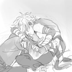 Rule 34 | 2boys, hatake kakashi, mole, mole under eye, monochrome, multiple boys, naruto (series), naruto shippuuden, nipples, open mouth, pectoral grab, pectorals, short hair, sucking male nipple, uchiha obito, vosovic, yaoi