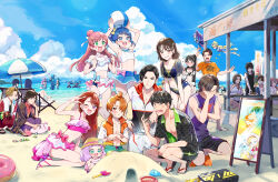 6+boys 6+girls :d ;d @_@ anger_vein angry ankh_(ooo) annotation_request aqua_eyes arms_up asahina_mirai asdge23 asymmetrical_bangs azuma_michinaga ball beach beach_chair beach_house beach_umbrella beachball beret bikini bikini_skirt black_eyes black_footwear black_hair black_shirt blonde_hair blue_dress blue_hair blue_jacket blue_sarong blue_skirt blue_sky blurry blush bokeh brain_(kamen_rider_drive) brooch brown_hair brown_hat character_request child chongire closed_eyes closed_mouth cloud cloudy_sky commentary_request copyright_request crossed_arms crossover cure_magical cure_magical_(sapphire_style) cure_miracle cure_miracle_(sapphire_style) cut_bangs day delicious_party_precure depth_of_field dress earrings eating ellee-chan facepalm flying flying_sweatdrops food food_in_mouth frilled_bikini frills frown glass go!_princess_precure green_eyes grin hair_bun hair_over_one_eye hair_ribbon hairband half-closed_eyes hands_on_own_thighs hat healin&#039;_good_precure heart heart_necklace heartcatch_precure! high_ponytail highres hijiri_ageha hino_eiji hirogaru_sky!_precure holding holding_ball horizon in-franchise_crossover indian_style innertube inui_takumi izayoi_liko jacket jewelry jumping kaidou_minami kamen_rider kamen_rider_555 kamen_rider_den-o_(series) kamen_rider_drive_(series) kamen_rider_geats_(series) kamen_rider_hibiki kamen_rider_hibiki_(series) kamen_rider_kabuto_(series) kamen_rider_ooo_(series) kirahoshi_ciel kirakira_precure_a_la_mode kurama_neon kururun_(precure) laura_la_mer leaning_forward leaning_to_the_side long_hair looking_at_another looking_at_viewer magical_girl mahou_girls_precure! male_swimwear medium_hair mermaid mole mole_under_eye monster_girl multiple_boys multiple_girls nagomi_yui navel necklace nijigaoka_mashiro ocean on_one_knee one_eye_closed open_clothes open_mouth open_shirt orange_hair orange_shirt orange_shoes outdoors parfait partial_commentary partially_annotated pink_bikini pink_hair plate ponytail popsicle popsicle_in_mouth praying precure purple_eyes purple_footwear purple_hair red_eyes ribbon sakurai_keiwa sand sandals sarong sawaizumi_chiyu seiza shinada_takumi shirt shoes short_hair side_ponytail single_hair_bun single_sidelock sitting skirt sky sleeveless sleeveless_shirt smile sora_harewataru sparkle squatting straw_hat stud_earrings sweatdrop swim_ring swim_trunks swimsuit swimsuit_cover-up t-shirt tendou_souji tropical-rouge!_precure tsukikage_yuri tsumuri_(kamen_rider_geats) two_side_up ukiyo_ace umbrella urataros v w wading waving wavy_mouth wet white_bikini white_hairband white_ribbon white_shirt wing_brooch yuunagi_tsubasa
