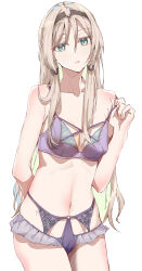 1girl alternate_costume alva_(girls&#039;_frontline_2) an-94_(girls&#039;_frontline) black_hairband bra breasts girls&#039;_frontline girls&#039;_frontline_2:_exilium hairband happyrhodeslife highres lingerie navel simple_background small_breasts solo underwear white_background