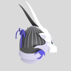 3d detail dragon_horns grey_background headgear helmet helmet_only horns model swordsoul_of_mo_ye yu-gi-oh!