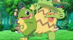 animated animated_gif creatures_(company) dancing game_freak gen_1_pokemon gen_2_pokemon gen_3_pokemon hitmontop lowres ludicolo nintendo pokemon pokemon_(anime) pokemon_(creature) politoed spinning tierno_(pokemon) wartortle