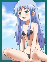 awa blue_hair green_eyes index_(toaru_majutsu_no_index) loli long_hair sitting toaru_kagaku_no_railgun toaru_majutsu_no_index