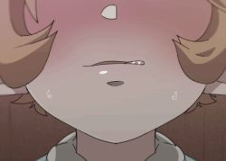 1girl animated animated_gif blush breath brown_hair close-up female_focus granblue_fantasy harvin licking_lips saliva samon_shiu sierokarte solo sweat tongue tongue_out