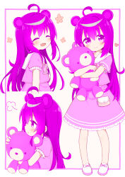 1girl absurdres animal_ears bear_ears bear_girl highres magenta_dress magenta_eyes magenta_hair original