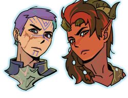 2girls 5202609076a anime_coloring baldur&#039;s_gate baldur&#039;s_gate_3 barbarian brown_hair demon_girl demon_horns demon_tail dungeons_&amp;_dragons dungeons_&amp;_dragons female_mage_(dungeon_and_fighter) horns karlach multiple_girls portrait tail tiefling