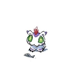 Rule 34 | :3, body fur, chibi, digimon, digimon (creature), fish, gomamon, green eyes, lowres, mohawk, no humans, simple background, solo, white background, white fur, youzaiyouzai112