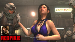 Rule 34 | bottle, box, cabinet, counter, gloves, hand on own stomach, hands up, highres, looking at another
