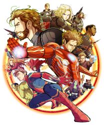 5girls 6+boys animal_ears animal_nose animal_print animification arc_reactor armor arms_up avengers:_infinity_war avengers_(series) bag bare_shoulders beard belt black_bag black_belt black_bodysuit black_eyes black_gloves black_hair black_panther_(marvel) black_pants black_shirt black_tank_top black_widow blonde_hair blue_bodysuit blue_eyes blue_pants blue_shirt bodysuit brown_eyes brown_fur brown_hair brown_jacket cape captain_america cloak closed_eyes closed_mouth collarbone collared_jacket colored_skin dark-skinned_male dark_skin doctor_strange eyepatch eyeshadow facial_hair fang fangs fingerless_gloves flying full_armor gamora gem gloves green_bodysuit green_skin grey_armor grey_hair groot gun hand_on_own_hip hand_up hands_up highres holding holding_gun holding_polearm holding_sword holding_weapon hulk iron_man jacket bucky_barnes jewelry jungyun99 light_brown_hair lips long_hair long_sleeves looking_at_viewer looking_to_the_side looking_up magic makeup marvel marvel_cinematic_universe mechanical_wings multicolored_armor multicolored_hair multiple_boys multiple_girls natasha_romanoff necklace okoye open_clothes open_jacket open_mouth orange_hair pants peter_parker peter_quill polearm power_armor prosthesis prosthetic_arm purple_eyes purple_eyeshadow purple_hair raccoon_ears red_armor red_bodysuit red_cape red_cloak red_gemstone red_jacket red_shirt red_skin rocket_raccoon sam_wilson scarlet_witch shirt short_hair shuri_(marvel) sky spear spider-man spider_print spider_web_print steve_rogers sunglasses superhero_costume sweatdrop sword t&#039;challa t-shirt tank_top teeth the_falcon thor_(marvel) tongue tony_stark transparent_background two-tone_bodysuit two-tone_hair v-shaped_eyebrows vision_(marvel) wanda_maximoff weapon wings winter_soldier yellow_armor yellow_cape