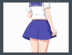 Rule 34 | 1girl, animated, animated gif, ass, black hair, border, clothes lift, embarrassed, fish hook, fishing line, from behind, goldmondsel, harada izumi, heart catch izumi-chan, lifting another&#039;s clothes, looking back, panties, school uniform, simple background, skirt, skirt lift, underwear, white background, white panties
