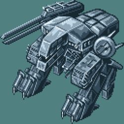 autocannon byneet cannon directed-energy_weapon energy_cannon energy_weapon free-electron_laser_cannon gau-8_avenger gun konami laser_cannon lowres machine_gun magnetic_weapon mecha metal_gear_(series) metal_gear_rex metal_gear_solid military no_humans pixel_art radome railgun robot rotary_cannon weapon weapon_focus xgau-8r